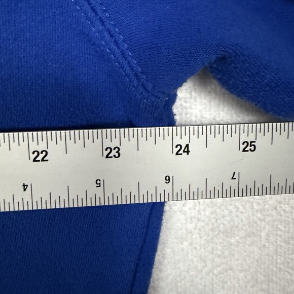 Kansas Jayhawks Mascot Logo Stadium Athletics Hoodie Pullover LG Y2K Cut Neck - Picture 8 of 11